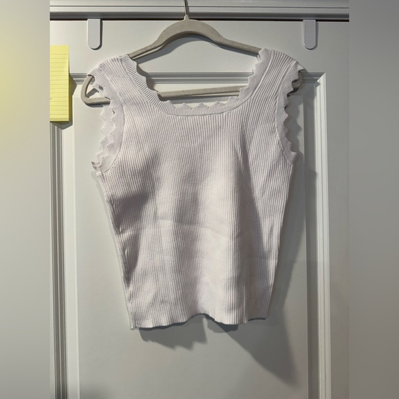 White Ribbed Tank Top - Picture 4 of 4